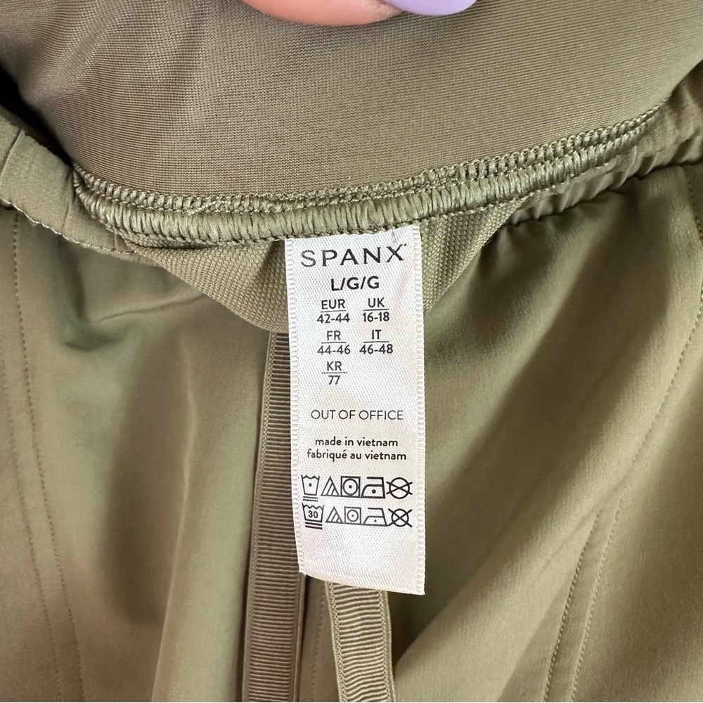 Spanx Olive Green Out of Office Elastic Waist Athletic Pants Size Large - Picture 4 of 5